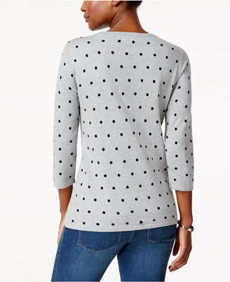 Karen Scott Dot-Print Sweater, Created for Macy's