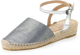 Thumbnail for your product : Reed Krakoff Metallic Ankle-Wrap Espadrille Flat