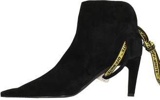 Off-White Black Suede For Walking Ankle Boots