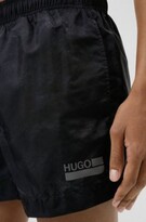 Thumbnail for your product : HUGO BOSS Quick-dry snake-print swim shorts with manifesto logo