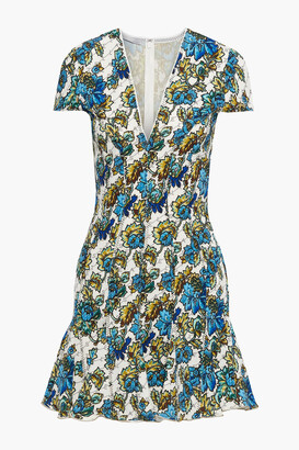 Stella McCartney Mertie Ruffle-trimmed Floral-print Jersey Mini Dress