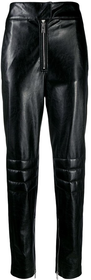 leather look womens trousers