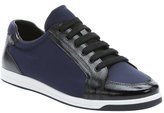 Thumbnail for your product : Prada Sport baltic patent saffiano leather trimmed satin sneakers