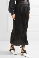 Thumbnail for your product : Loewe Embellished Plissé-satin Midi Skirt - Black