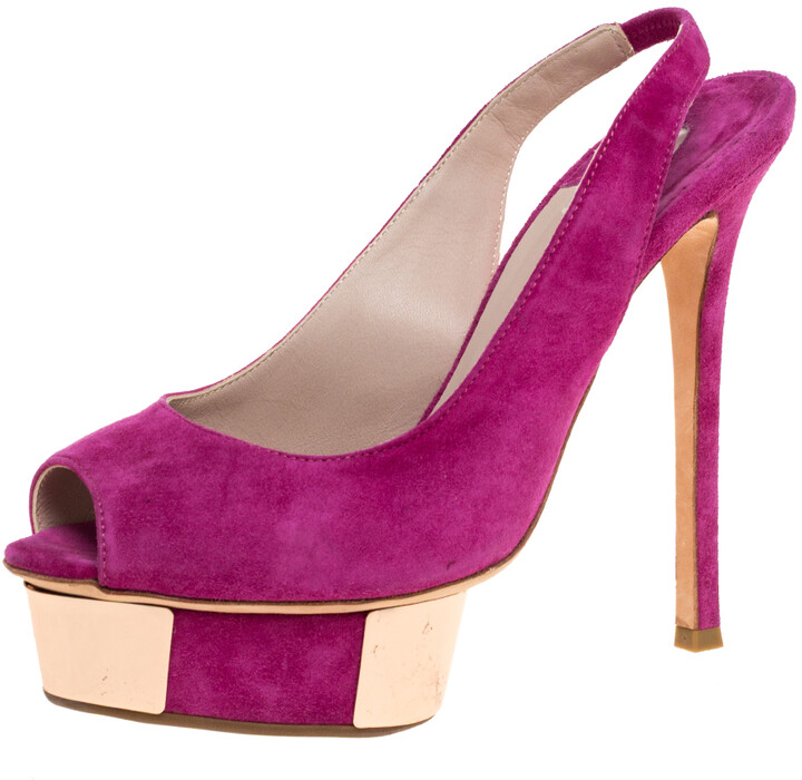 cerise pink slingback shoes