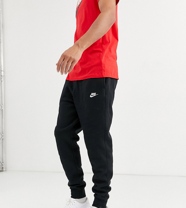 Nike Tall Club cuffed jogger in black - ShopStyle Trousers