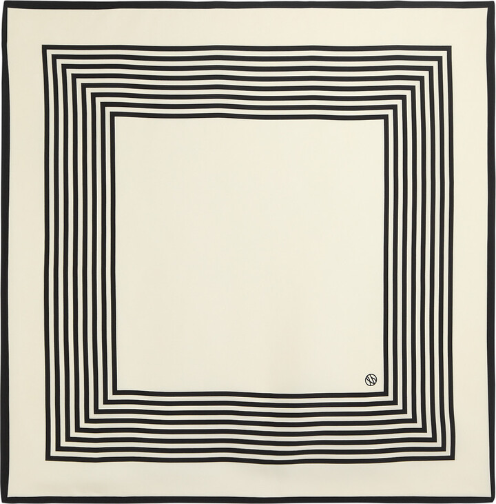 LESCARF Striped-print Silk Scarf