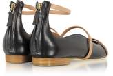 Thumbnail for your product : Malone Souliers Robyn Flat Black and Nude Nappa Leather Ballerinas