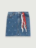 Thumbnail for your product : Maje Faded straight-cut jean skirt