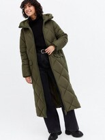 Thumbnail for your product : New Look Tamara Quilted Longline Padded Coat - Khaki
