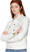 Thumbnail for your product : Helmut Lang White Denim Detailed Leather Jacket