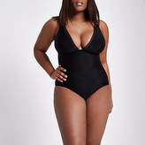 Thumbnail for your product : River Island Womens Plus black mesh swimsuit