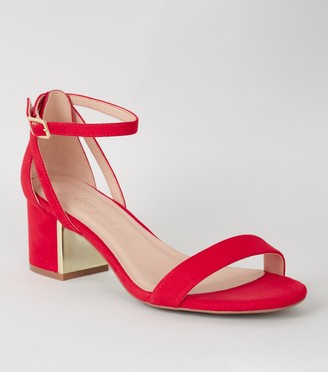 red block heel sandals wide fit