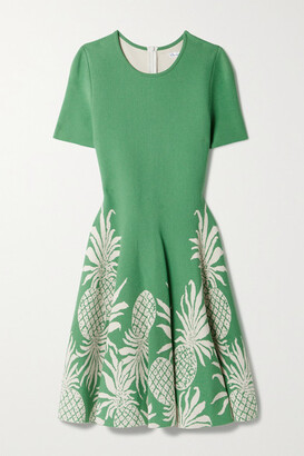 Oscar de la Renta Jacquard-knit Mini Dress - Green