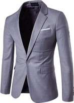 Thumbnail for your product : Allthemen Men's Casual Blazer Slim Fit Formal Business Suit Jackets One Button Single Breasted Sport Coat Tuxedo Daily Blazer Light Grey XXL