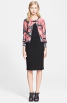 Thumbnail for your product : Tracy Reese Leather Trim Print Cotton Cardigan