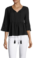 Thumbnail for your product : Lucca Couture Inset Cuff Tassel Tie Blouse