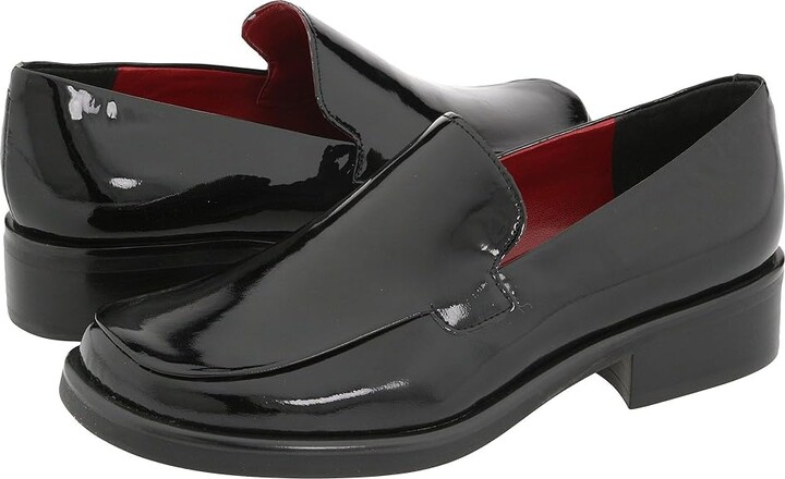 Franco Sarto Bocca Women's Flat Shoes Black Metallic Patent : 5 M Leather
