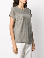 Thumbnail for your product : Brunello Cucinelli brass-embellished striped T-shirt