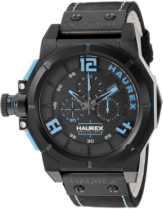 Haurex Italy Men's 6N510UBB Space Chrono Analog Display Quartz Black Watch
