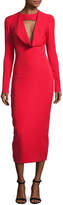 Thumbnail for your product : Cushnie Stretch-Crepe Cowl-Neck Midi Dress, Red