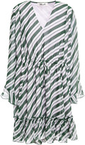 Thumbnail for your product : Diane von Furstenberg Harlene Ruffle-trimmed Striped Chiffon Mini Dress