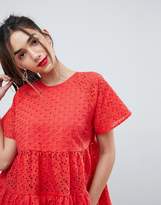 Thumbnail for your product : ASOS DESIGN Smock Top in Broderie