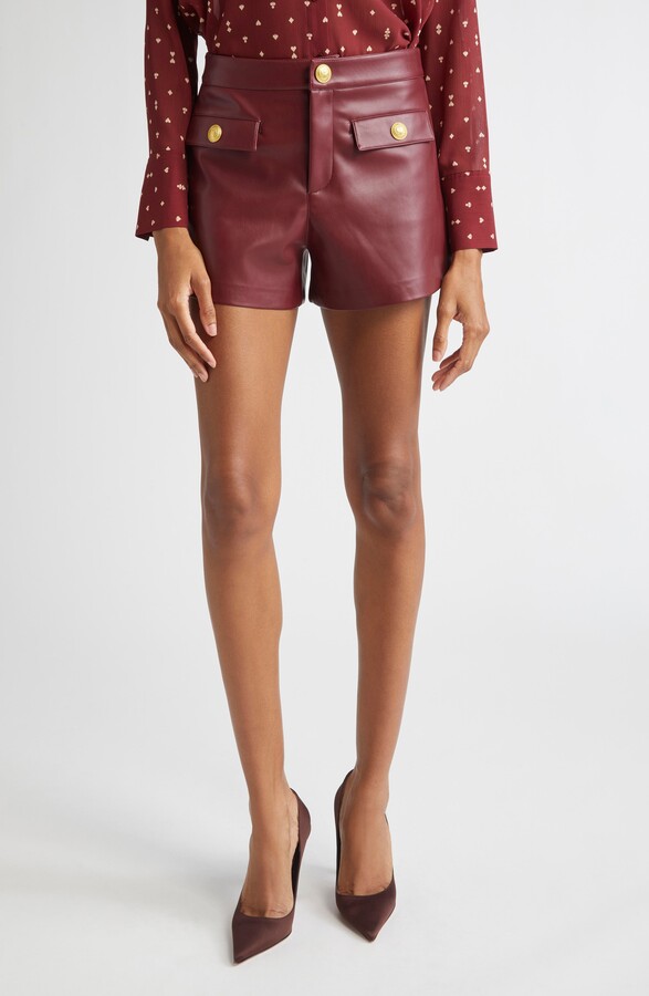 L'Agence Dionne Faux Leather Shorts