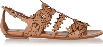 Alaia Laser-cut leather sandals