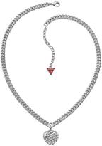 Thumbnail for your product : GUESS Rhodium Plated Heart Pendant Necklace