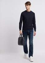 Thumbnail for your product : Emporio Armani Crew-Neck Sweater In Jacquard Knit With Geometric Inlay