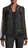 Thumbnail for your product : Elie Tahari Katya Floral-Applique Silk Jacket