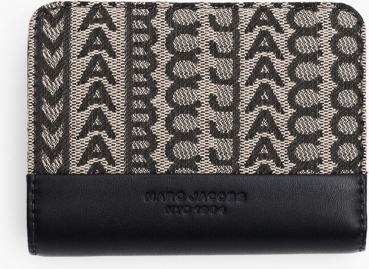 Marc Jacobs The Monogram Jacquard Mini Compact Wallet - Beige