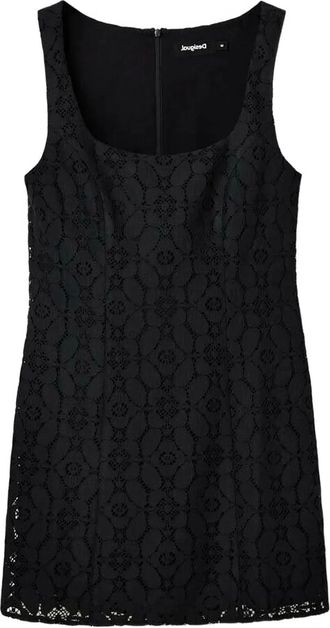 Floral-Lace Mini Day Dress