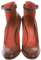 Thumbnail for your product : Santoni Round-Toe Leather Pumps
