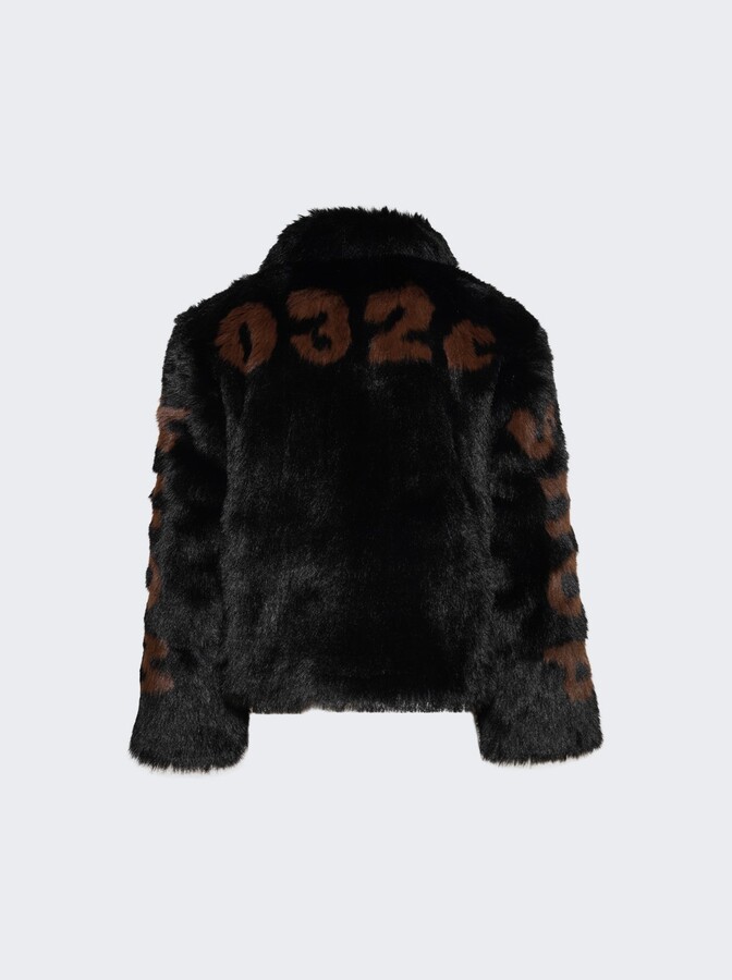 032c Muddy Faux Fur Blouson Black And Brown