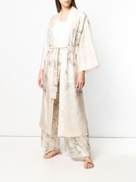 Thumbnail for your product : Erika Cavallini Floral Belted Silk Coat