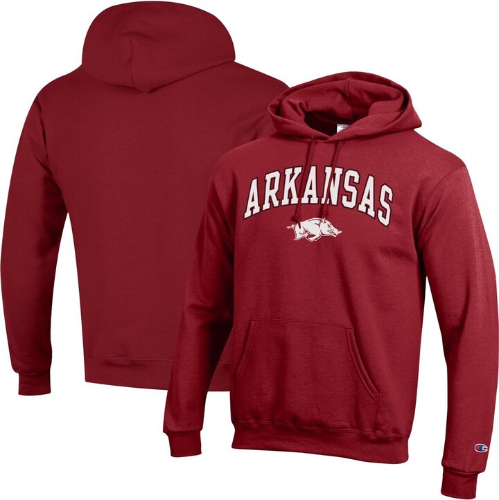 Champion Men's Crimson Arkansas Razorbacks Arched Logo Fleece Pullover Hoodie