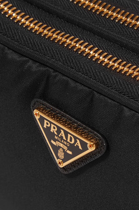 Prada Leather-trimmed Shell Cosmetics Case - Black