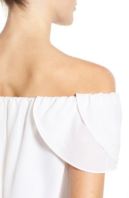 Rebecca Minkoff Women's 'Jasmine' Silk Off the Shoulder Top, Size X-Small - White