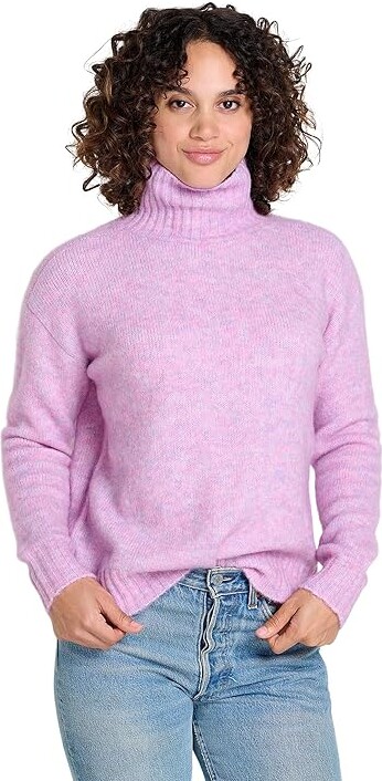 Toad&Co Toddy T-Neck Sweater Women's Clothing Rockrose : MD, Nylon/Wool