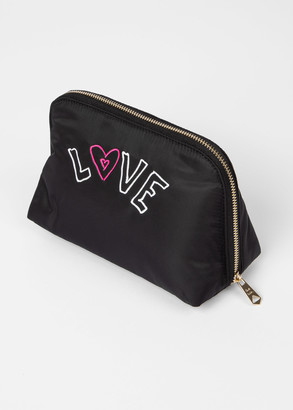 Women's 'Happy' Embroidered Make-Up Pouch