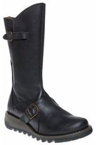 Thumbnail for your product : Fly London New Womens Black Mes 2 Leather Boots Mid-Calf Buckle Zip