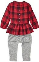 Thumbnail for your product : Ralph Lauren Baby - Yarn-Dyed Cotton Gauze Peplum Pants Set Girl's Active Sets