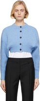 Thumbnail for your product : Alexander McQueen Blue Cropped Knit Wool Cardigan