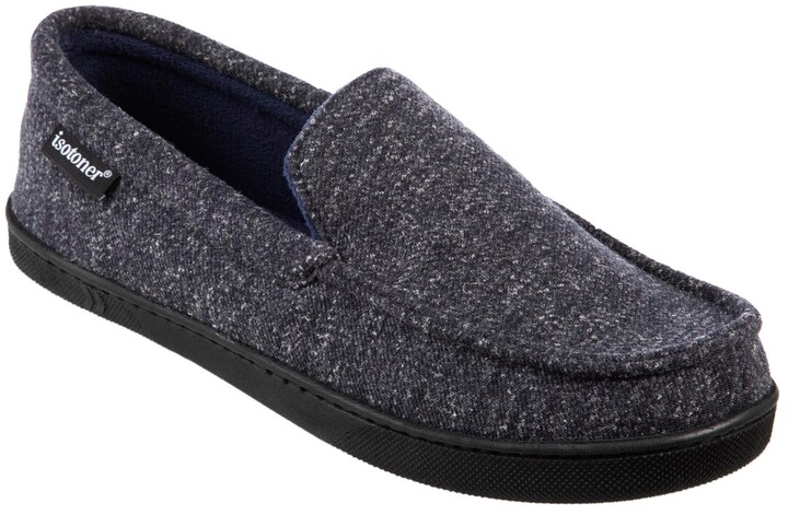 isotoner signature men's memory foam microsuede nigel moccasin slippers