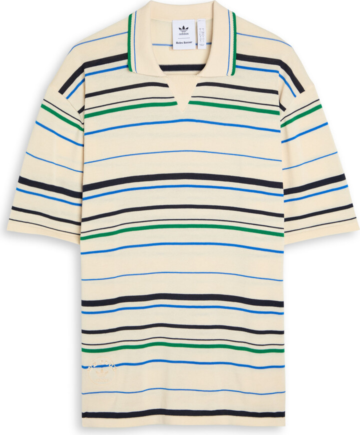 ADIDAS X WALES BONNER X Wales Bonner Striped Knit Polo Shirt