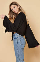 Thumbnail for your product : KENDALL + KYLIE Kendall & Kylie Ruffle Sleeve Tie Front Top