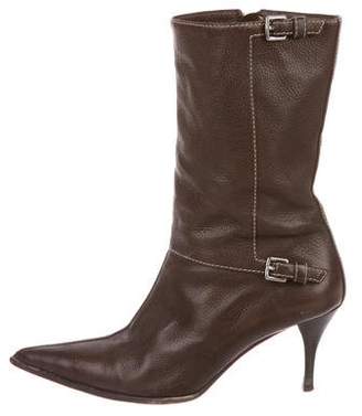 Hermes Leather Mid-Calf Boots