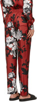 Thumbnail for your product : Dolce & Gabbana Red Silk Camellia Print Pyjama Trousers